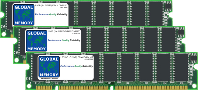 1.5GB (3 x 512MB) DRAM DIMM MEMORY RAM KIT FOR JUNIPER M5, M10, M20, M40, M40e, M160, T SERIES ROUTER'S RE-3.0 / RE-600 ROUTING ENGINE (MEM-RE-1536-S)